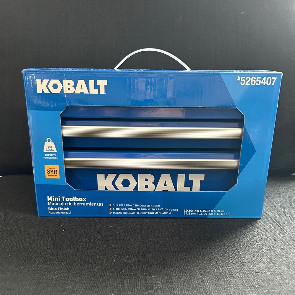 New 25th Anniversary Kobalt Mini Toolbox Blue Two Drawer